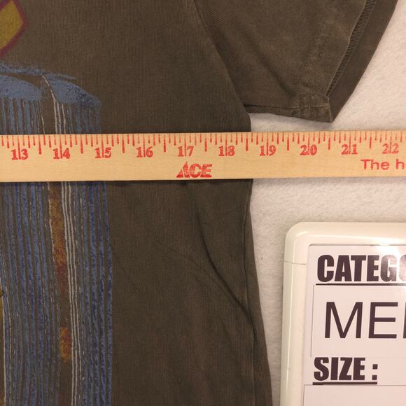 ACDC Band Crew Neck Short Sleeve Graphic T Shirt Mens Size S Olive Green - Picture 7 of 9